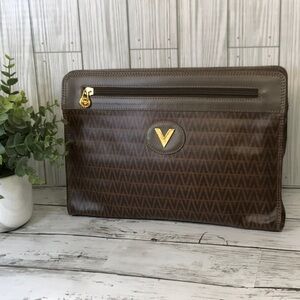 Mario Valentino Brown Pouch Clutch Bag
